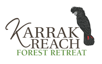 Karrak Reach logo with a red tailed black cockatoo.